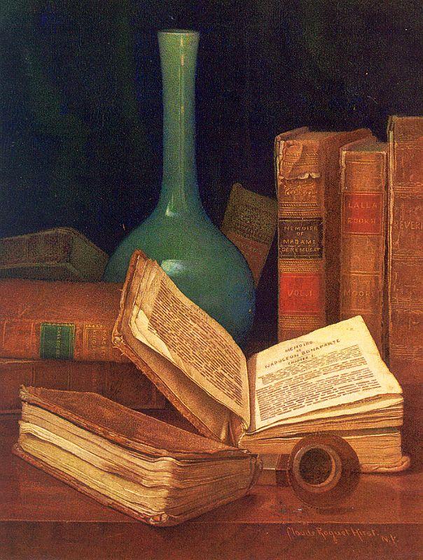 Hirst, Claude Raguet The Bookworm's Table France oil painting art
